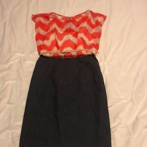 Dress with nude belt